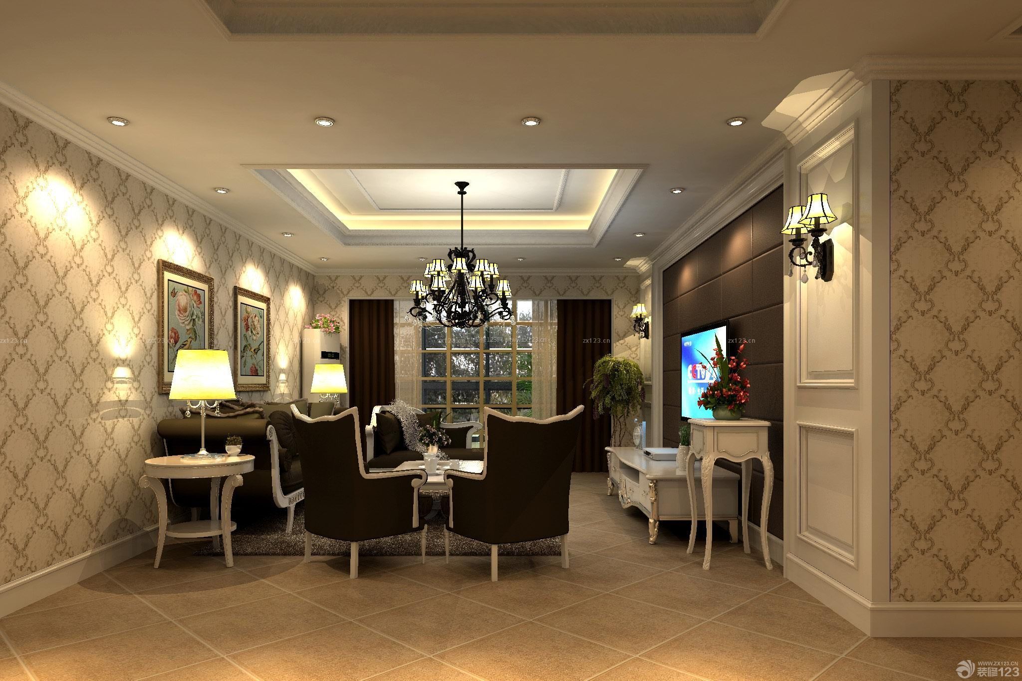 后現(xiàn)代風(fēng)格110平米住宅室內(nèi)墻紙裝修指南