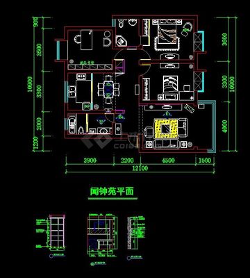 大兩居住宅室內(nèi)裝飾裝修CAD平面施工圖紙?jiān)斀? />
</a>
<span><a href=